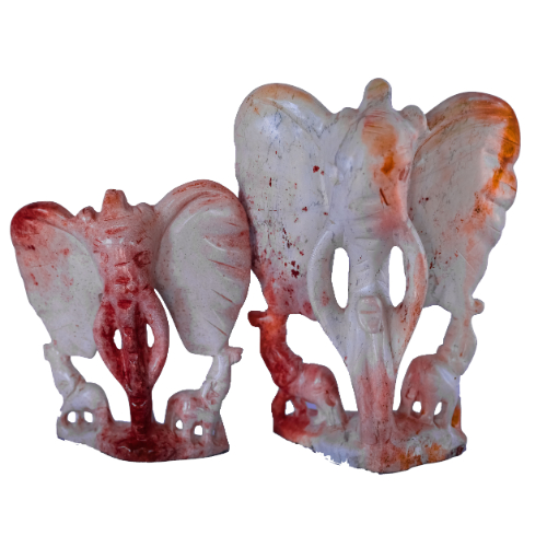 Elephant Face Carving (Pair)"